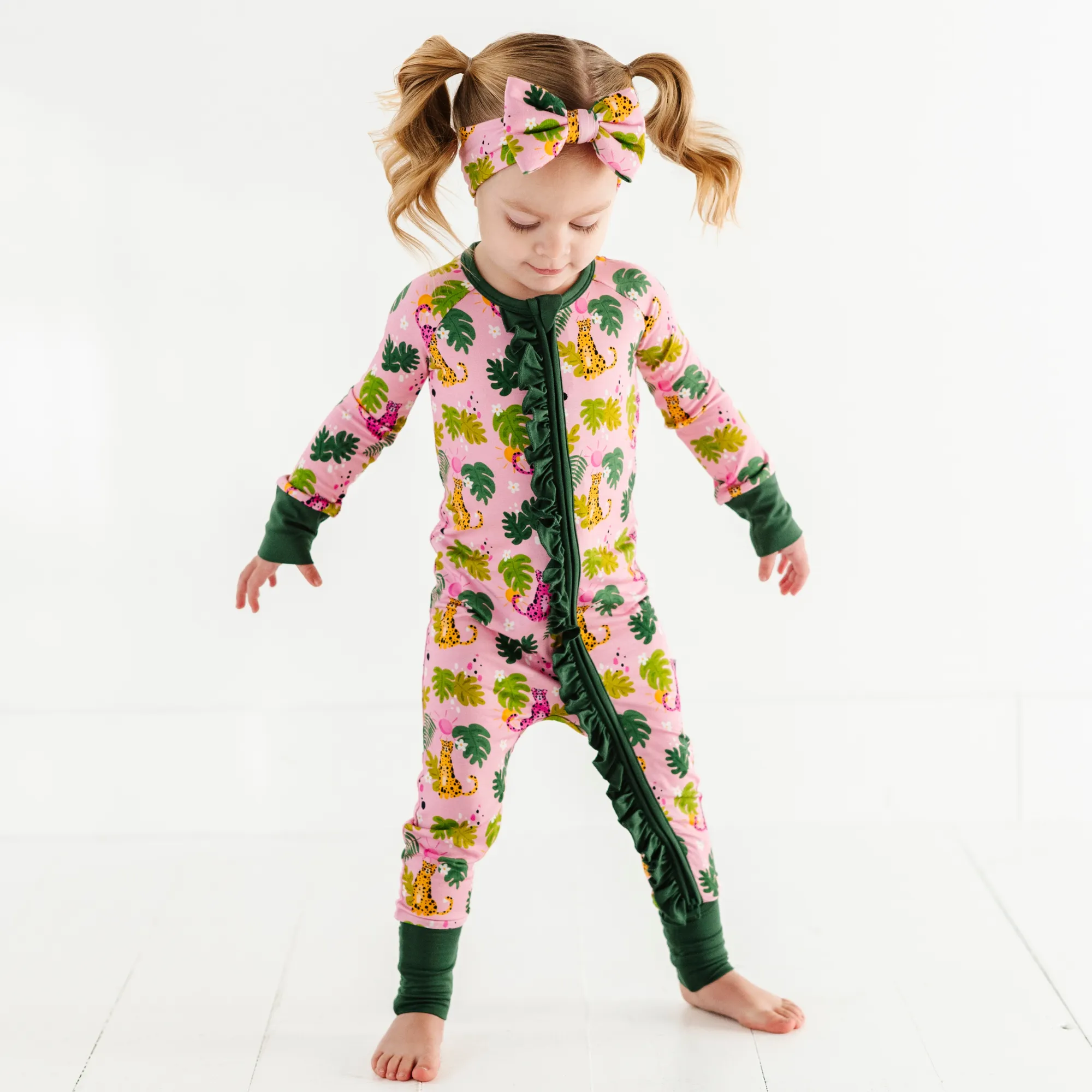 Spot On Cheetah Convertible Footies with Ruffle