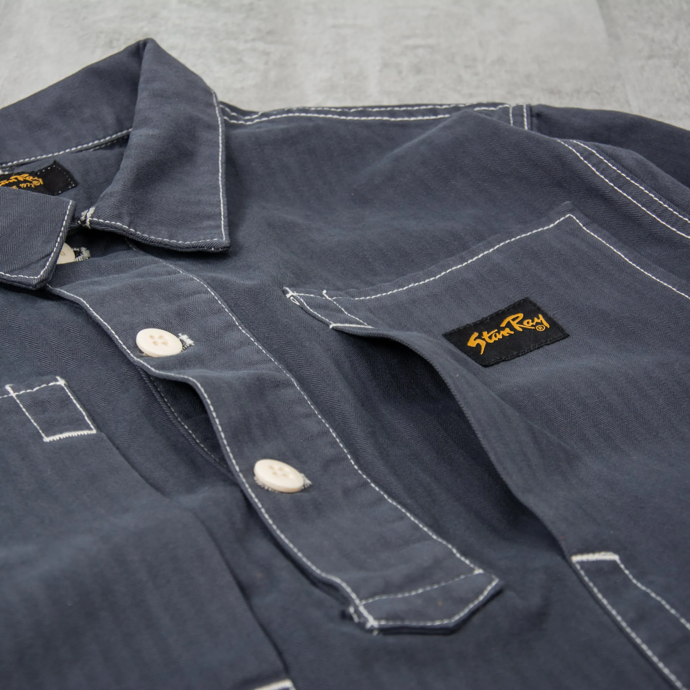 Stan Ray Painters Shirt - Navy Herringbone