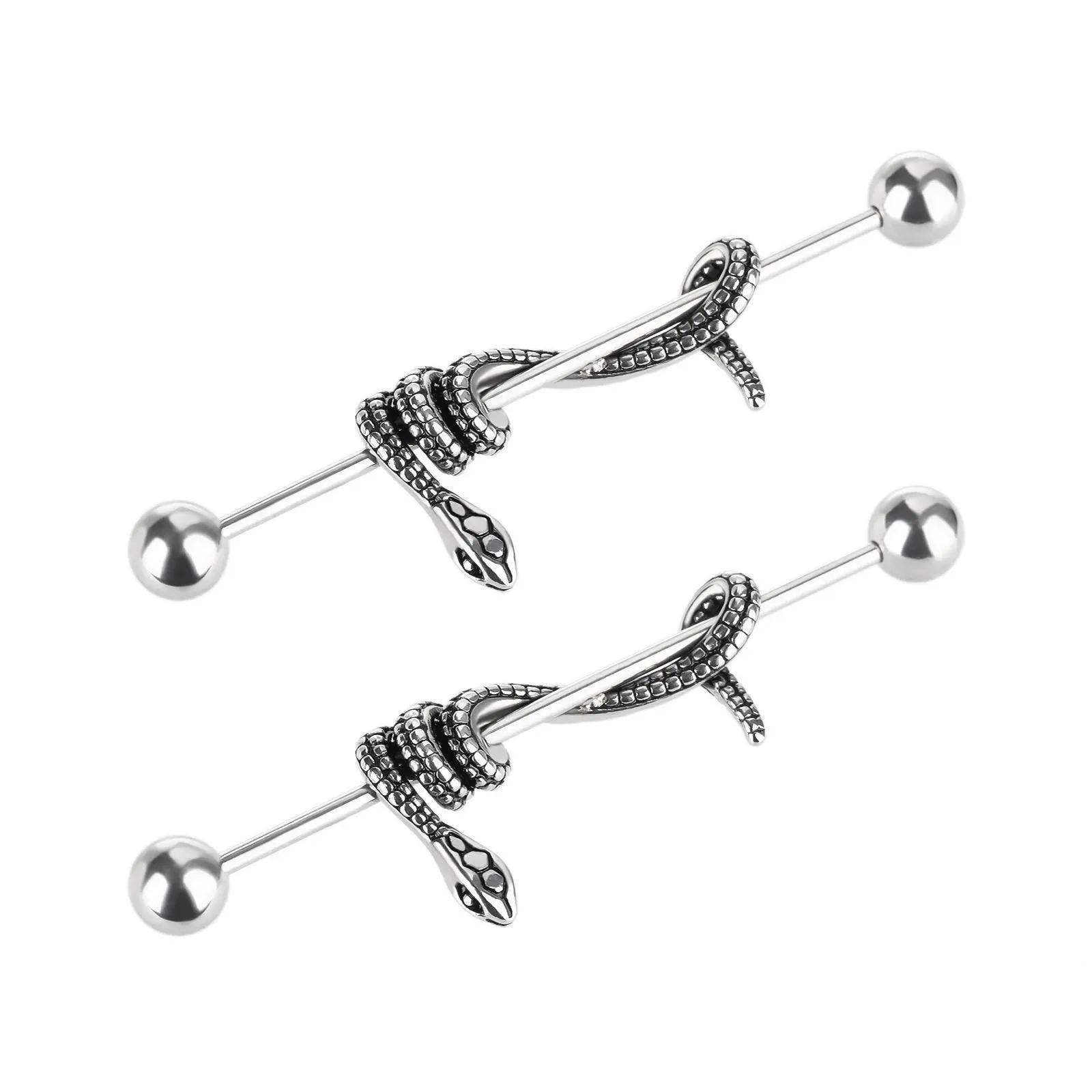 Steel Wrap Around Snake Industrial Barbell Body