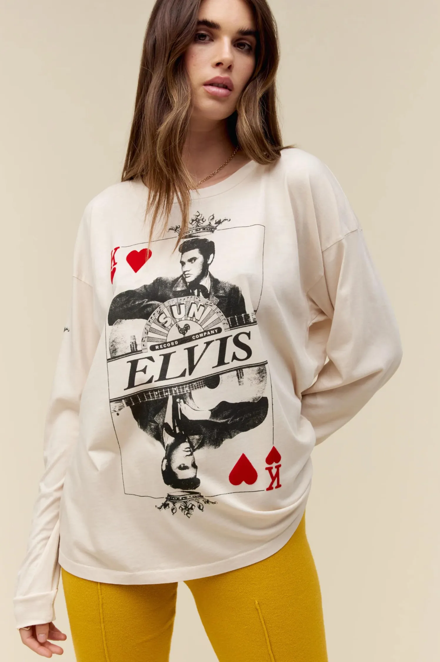 Sun Records x Elvis King of Hearts Long Sleeve Merch Tee