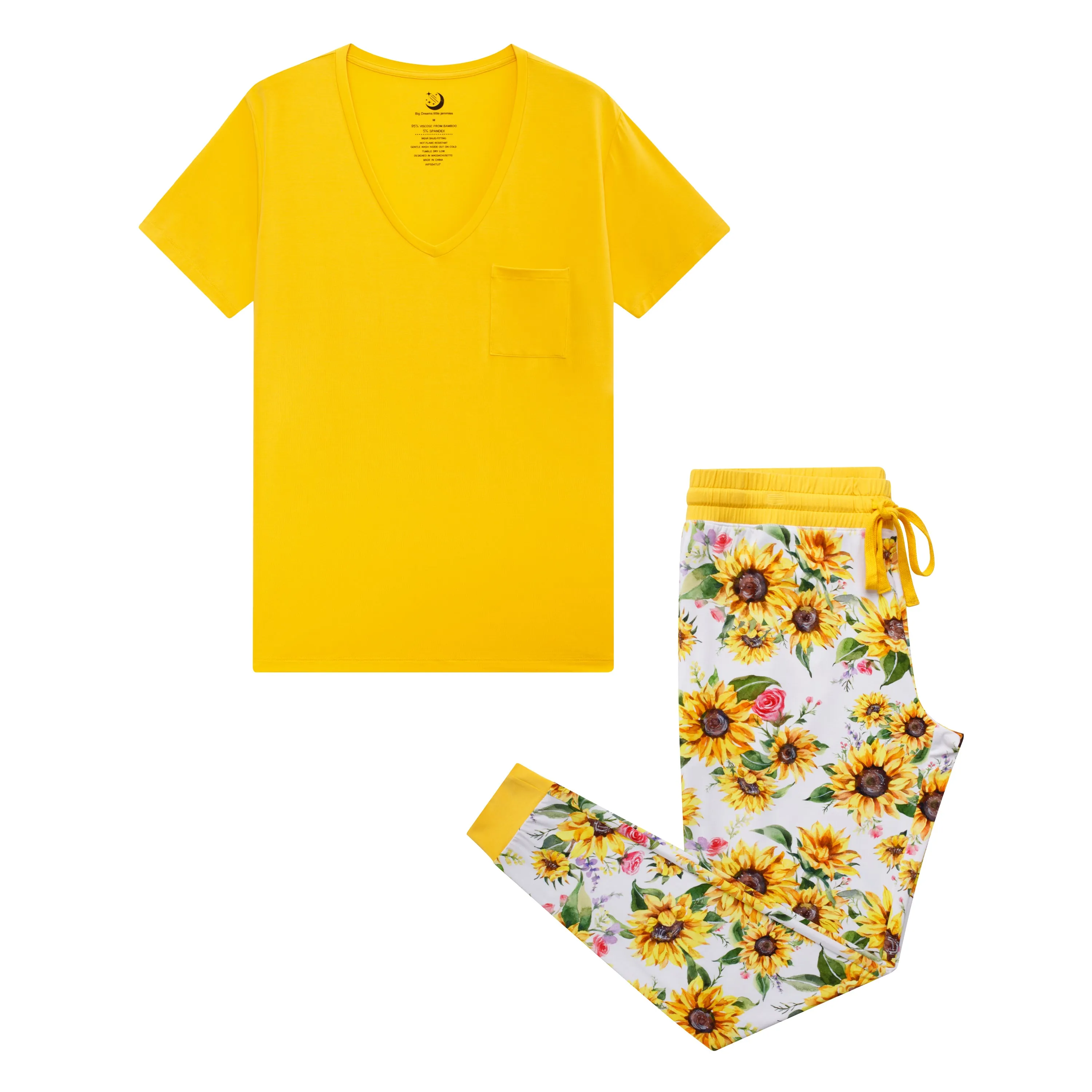 Suns and Roses (Sunflowers) Women's Solid Short Sleeve T-shirt