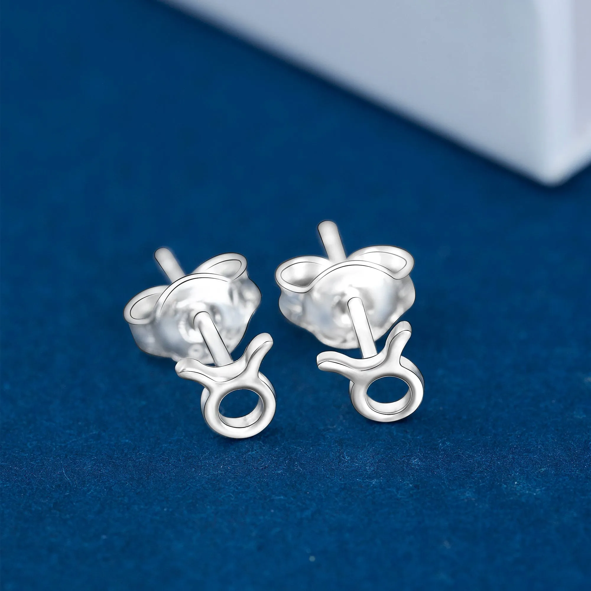 Taurus Stud Earrings Sterling Silver - Zodiac Constellation Earrings