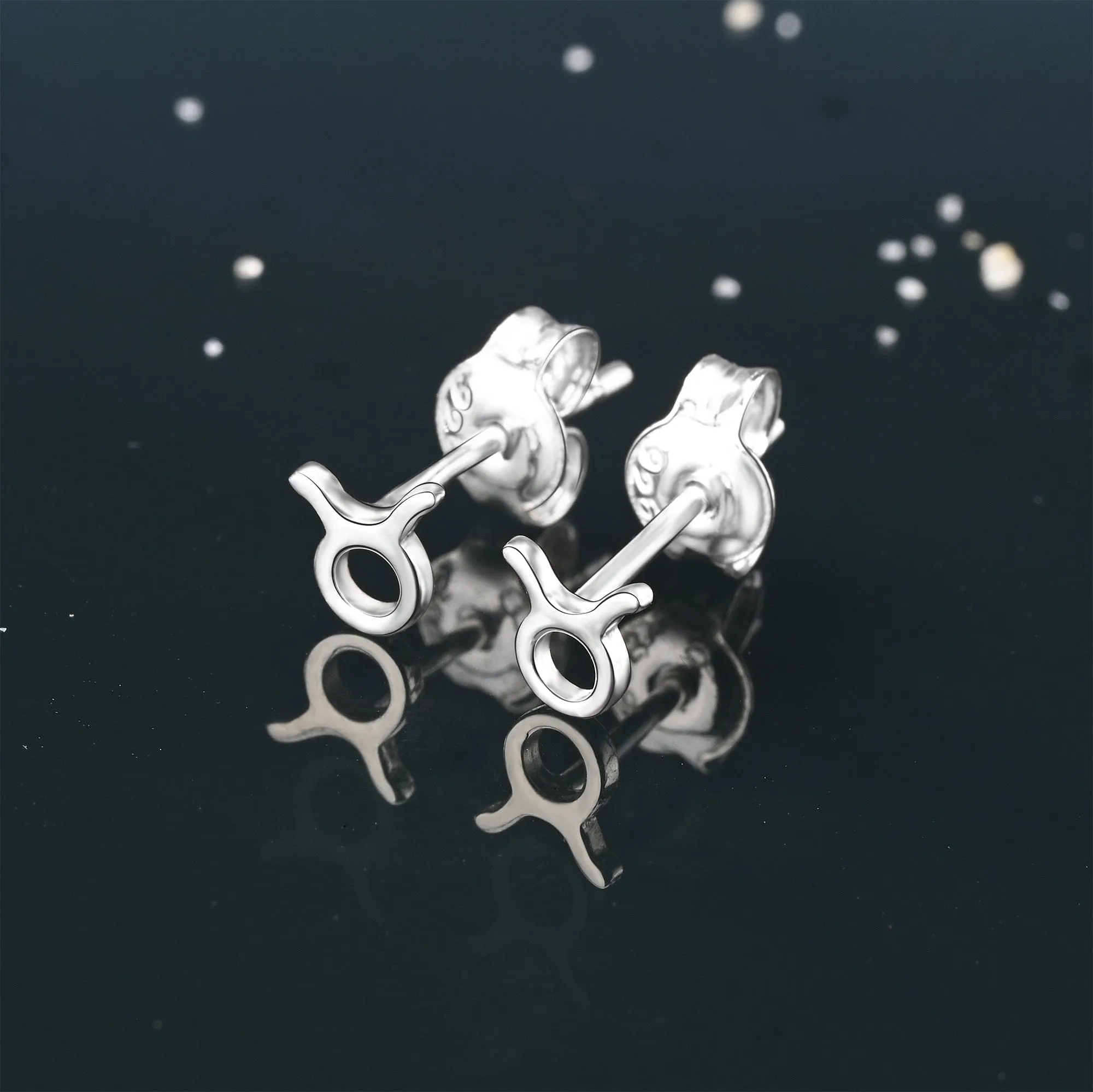 Taurus Stud Earrings Sterling Silver - Zodiac Constellation Earrings