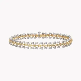 Two-Tone Pear Shape Tennis Bracelet