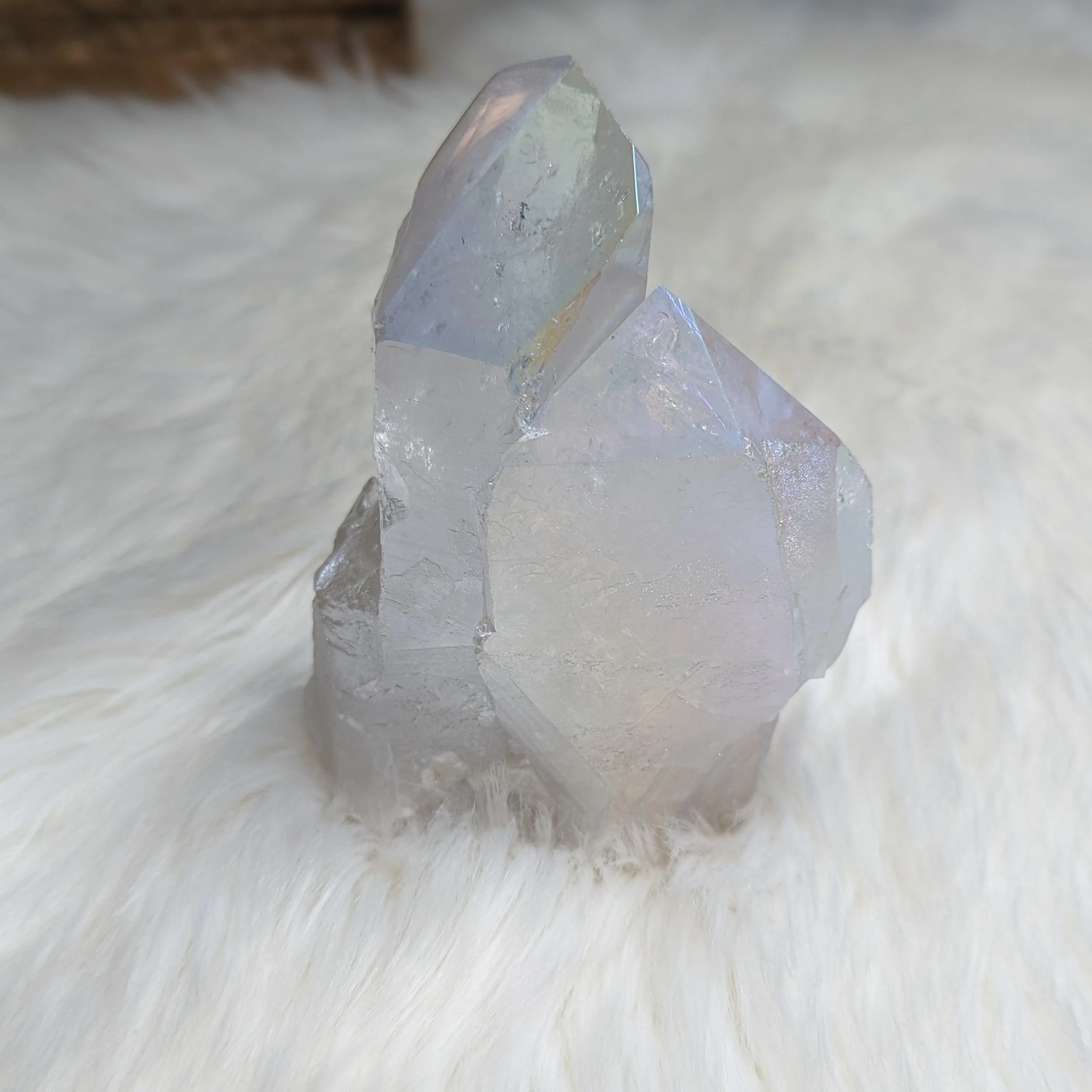 Unicorn Energy ~Pastel Rainbow Glow ANGEL AURA QUARTZ Twin Point