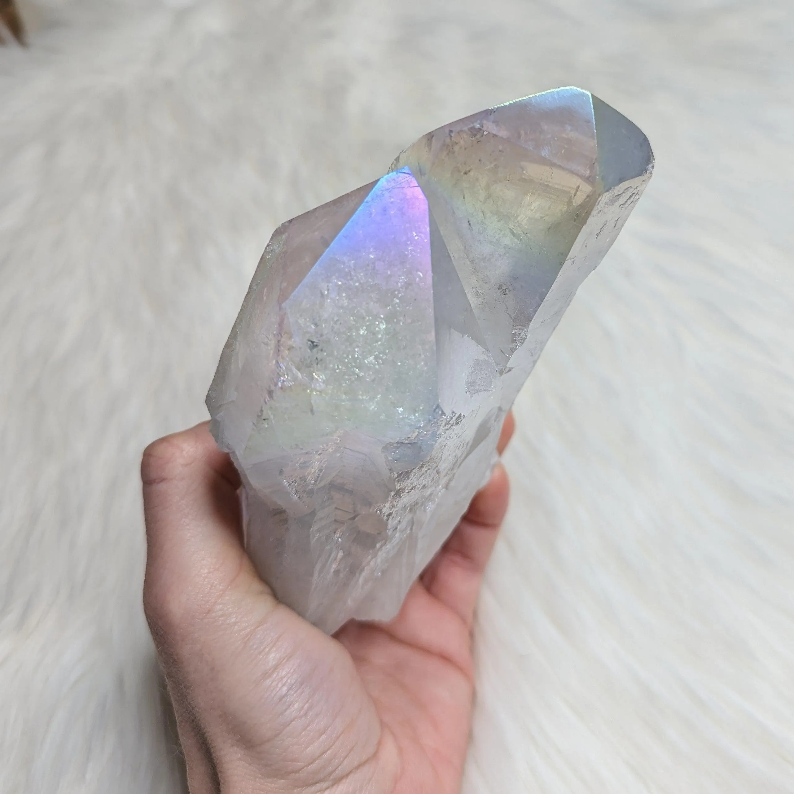 Unicorn Energy ~Pastel Rainbow Glow ANGEL AURA QUARTZ Twin Point