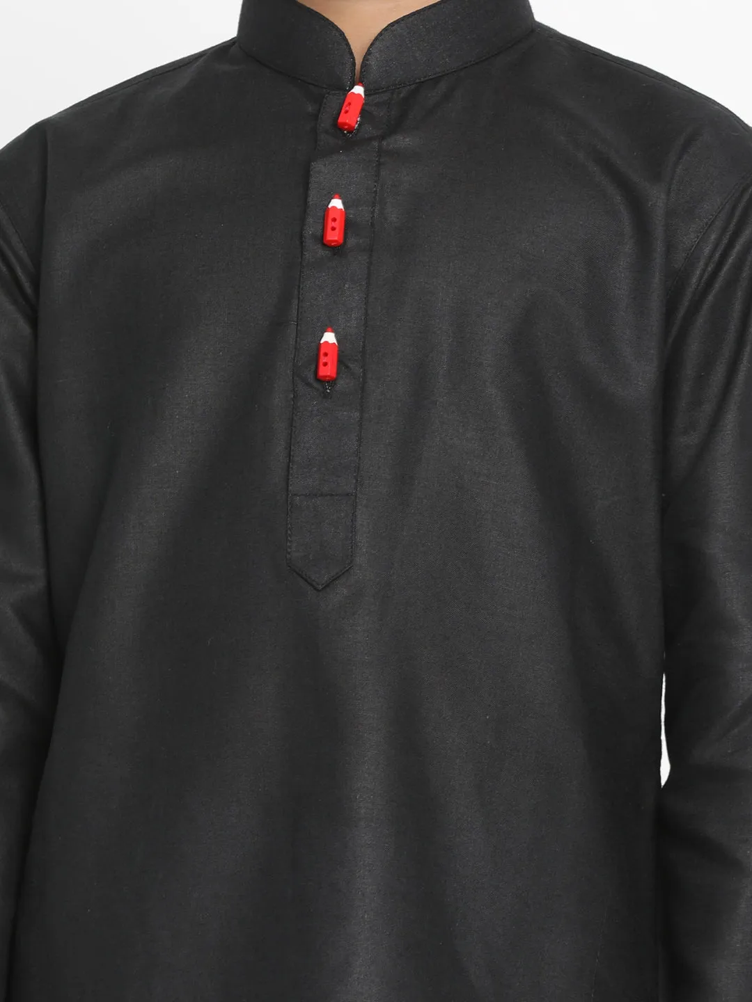 Vastramay Black Cotton Baap Beta Kurta