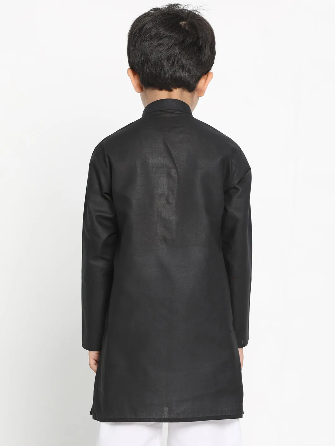 Vastramay Black Cotton Baap Beta Kurta