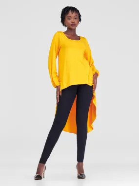 Vivo Nalia Long Sleeve High Low Top - Safron