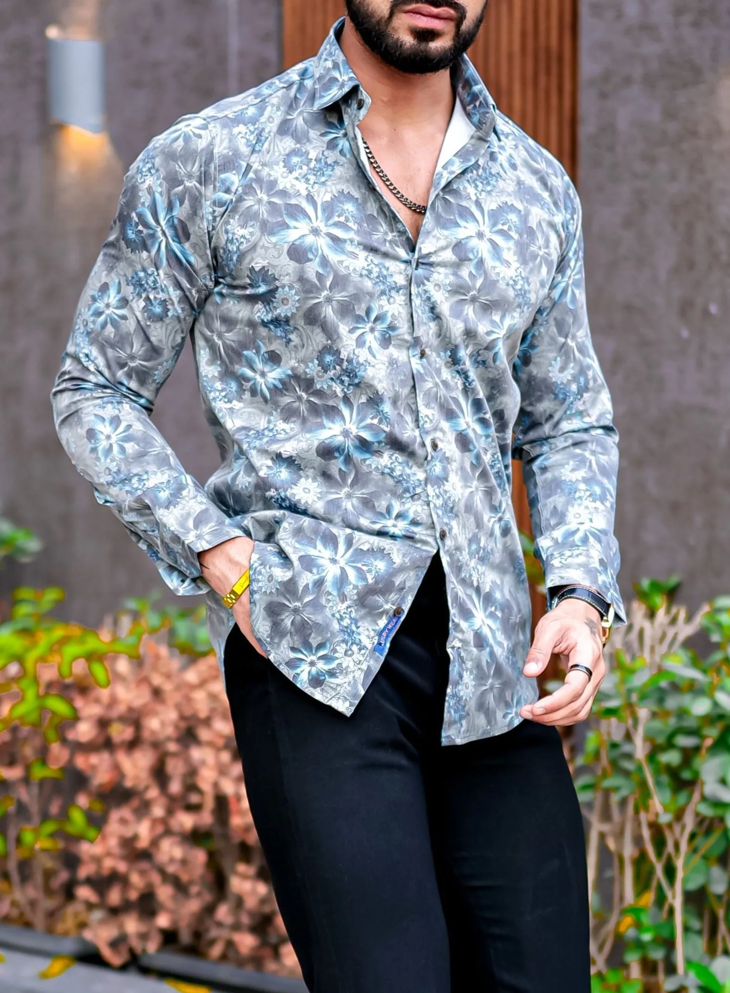 VOZIA Evoke Floral Printed Button-Up Men's Shirt