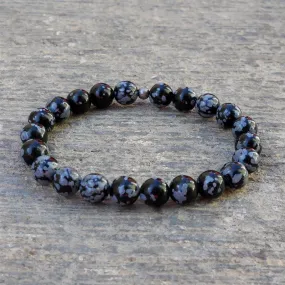 Warrior, Genuine Obsidian Gemstone Mala Bracelet