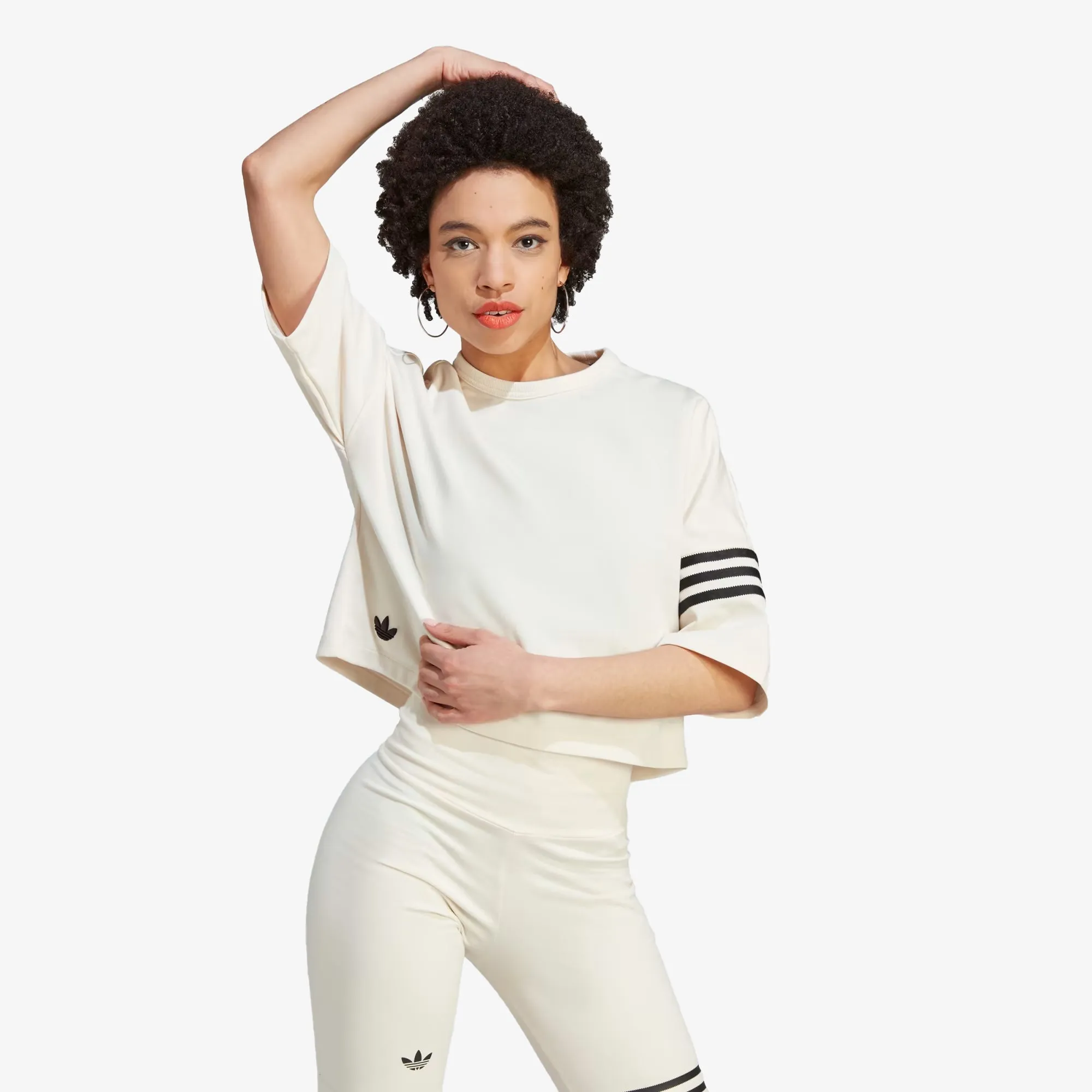 WMN'S ADICOLOR NEUCLASSICS TEE 'WONDER WHITE/BLACK'