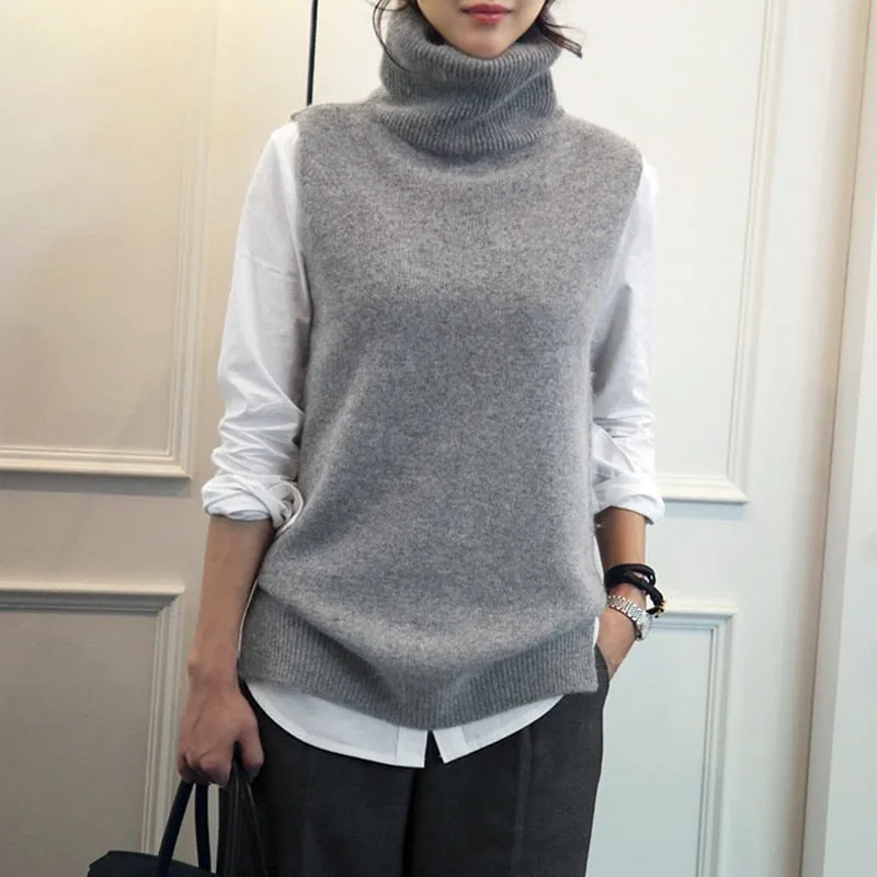 Women High-neck Cashmere Sweater