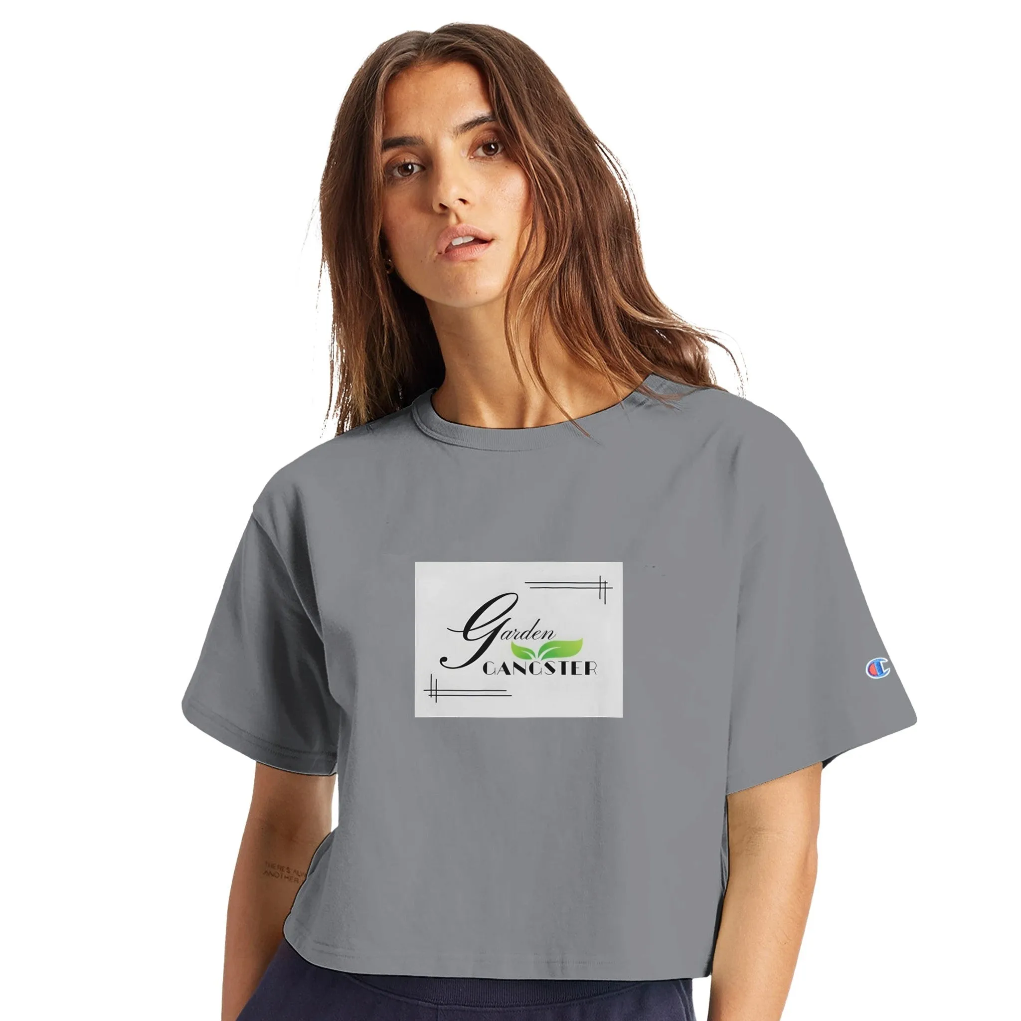 Women's Cropped Champion T-Shirt | Garden Gangster | Tiny Zen Gardens