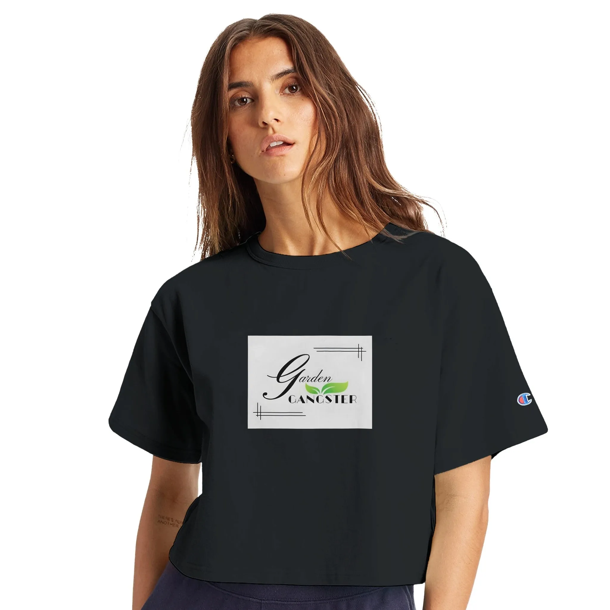 Women's Cropped Champion T-Shirt | Garden Gangster | Tiny Zen Gardens