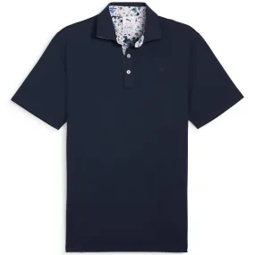 x AP Floral Trim Polo Deep Navy - SS24