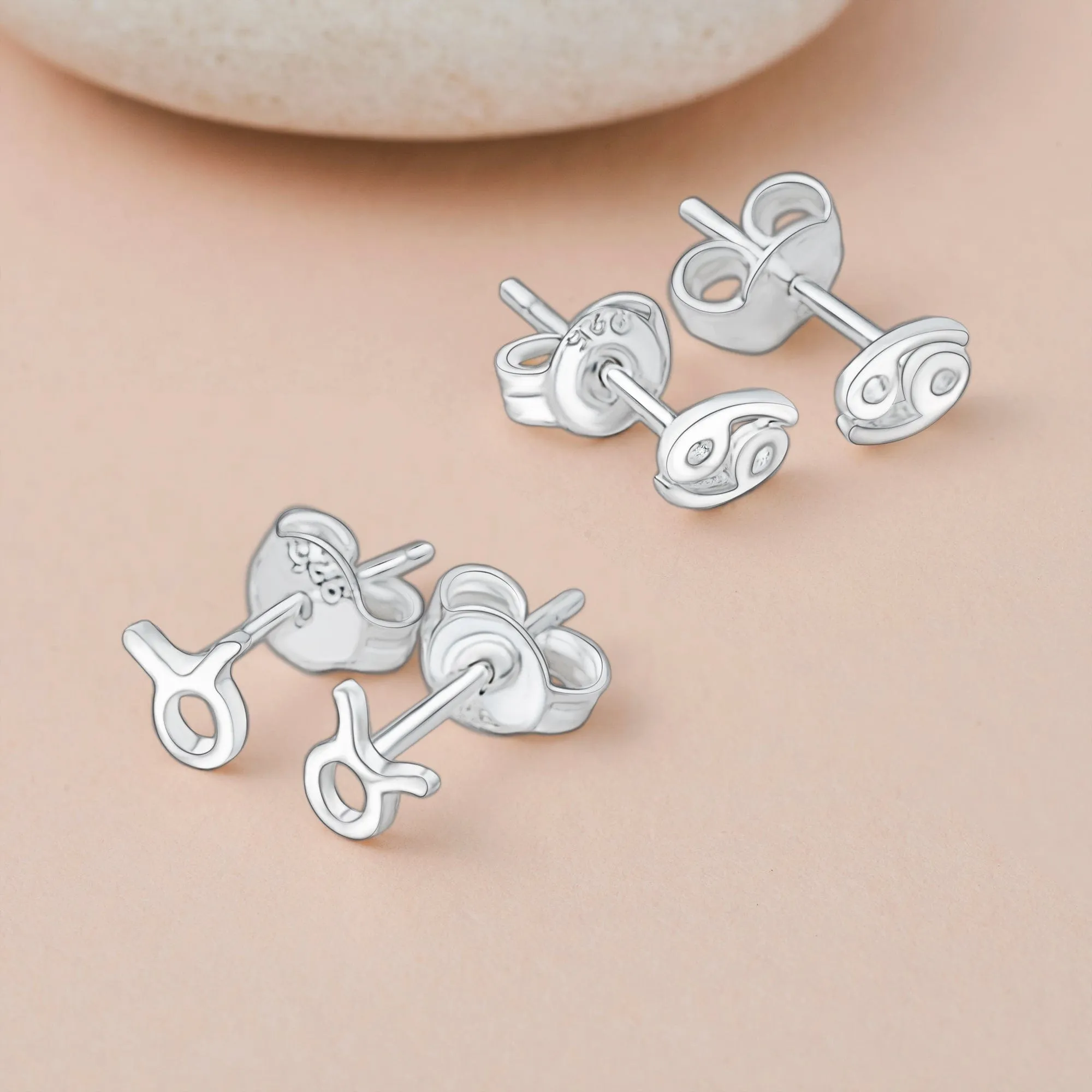 Zodiac Sign Constellation Earrings Stud Sterling Silver