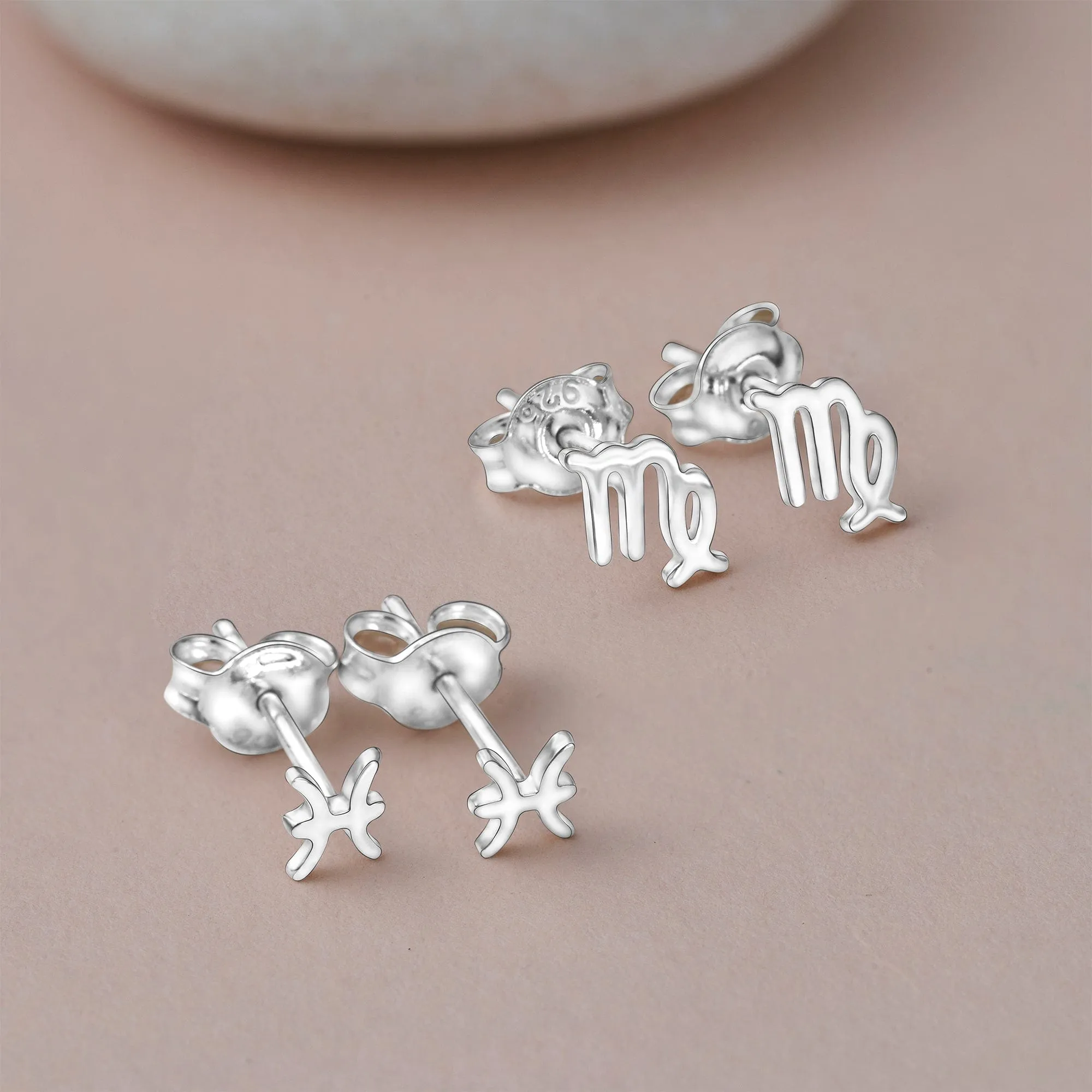 Zodiac Sign Constellation Earrings Stud Sterling Silver