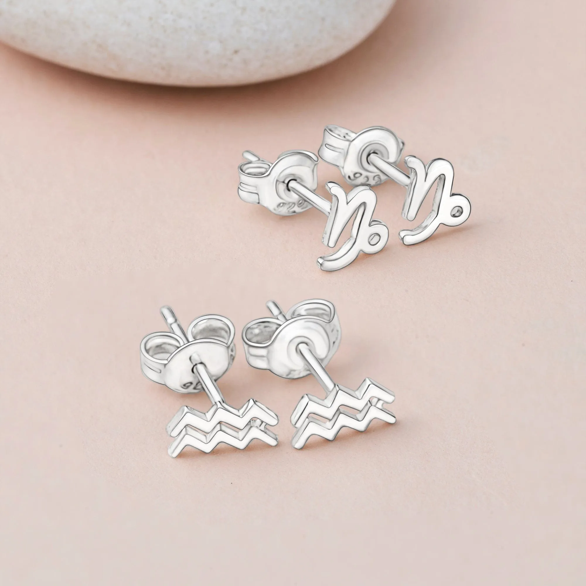 Zodiac Sign Constellation Earrings Stud Sterling Silver